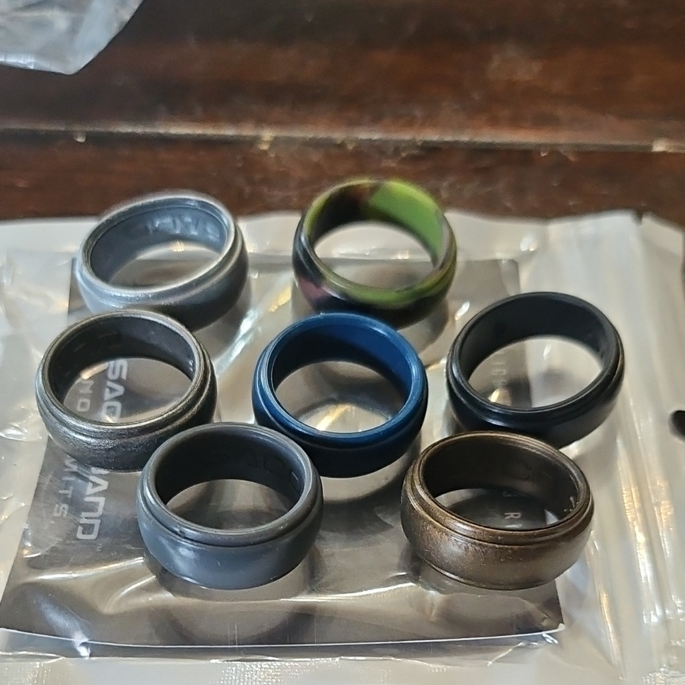 Men's Multi-Color Silicone Ring Set